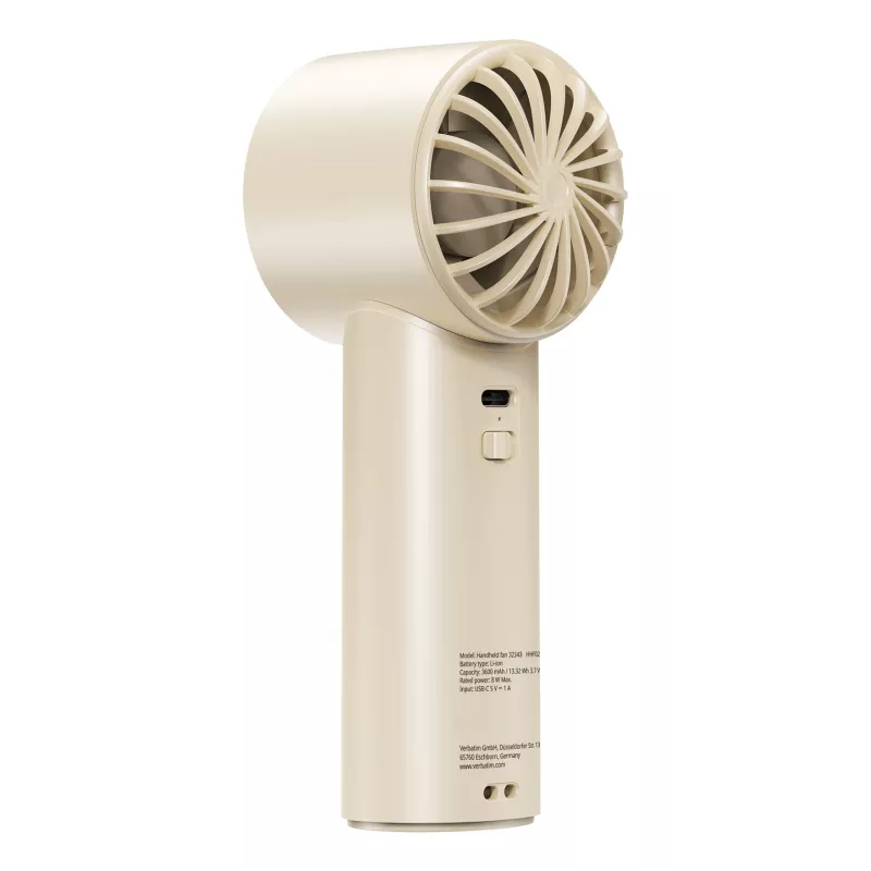 Ventilador de mano Verbatim Cool’n’Go IceTouch blanco/plata, plata, blanco, 1 ventilador, ventilador de mano, 1 ud., 8 W, iones de litio (Li-Ion)
