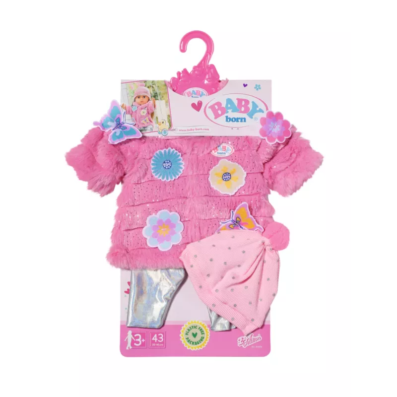 Set de ropa para muñeca BABY born conjunto de abrigo rosa 43 cm plegable