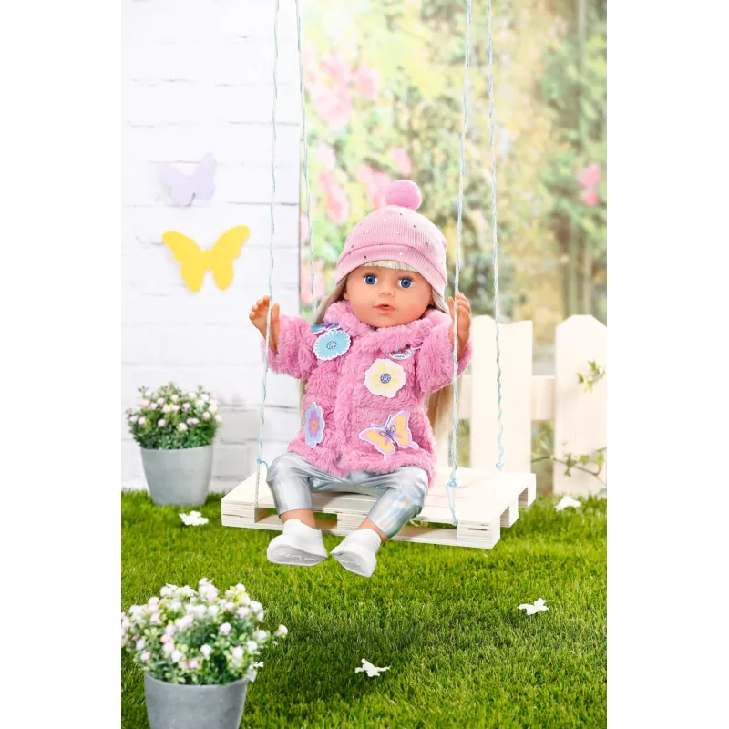 Set de ropa para muñeca BABY born conjunto de abrigo rosa 43 cm plegable