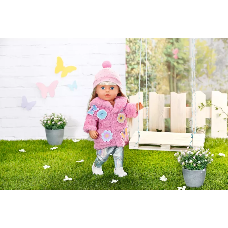 Set de ropa para muñeca BABY born conjunto de abrigo rosa 43 cm plegable