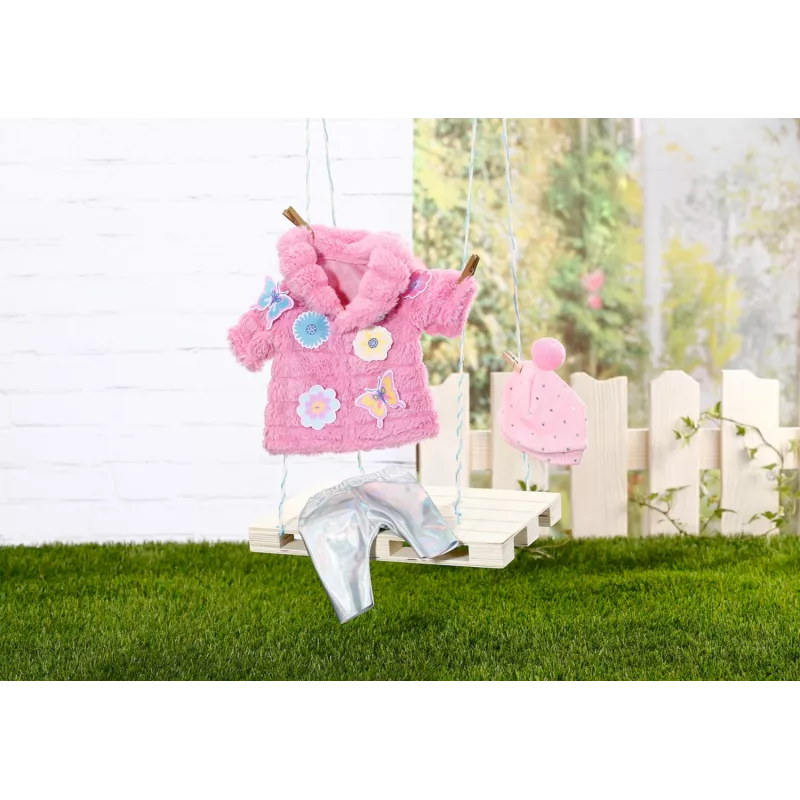 Set de ropa para muñeca BABY born conjunto de abrigo rosa 43 cm plegable