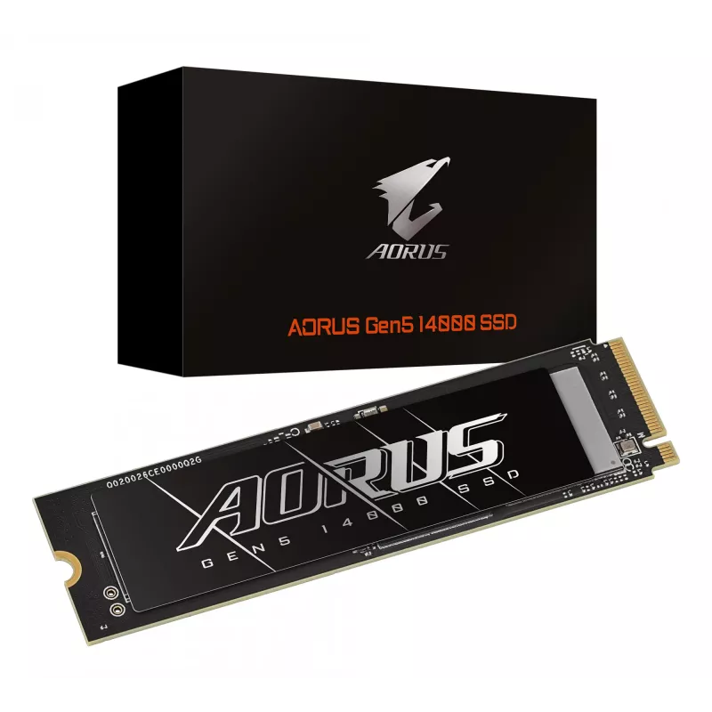 SSD M.2 NVMe GIGABYTE AORUS Gen5 14000 — 4 TB, PCIe 5.0, lectura 14100 MB/s, escritura 12600 MB/s