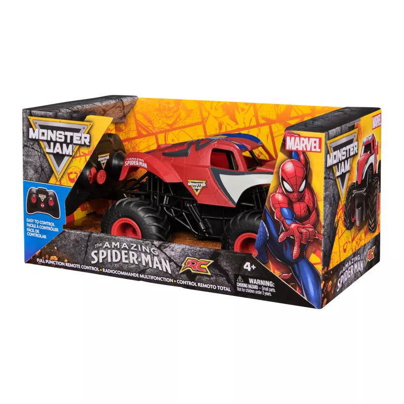 Monster Jam, Marvel The Amazing Spider-Man camión monstruo RC, escala 1:24, juguete infantil para niños y niñas a partir de 4 años