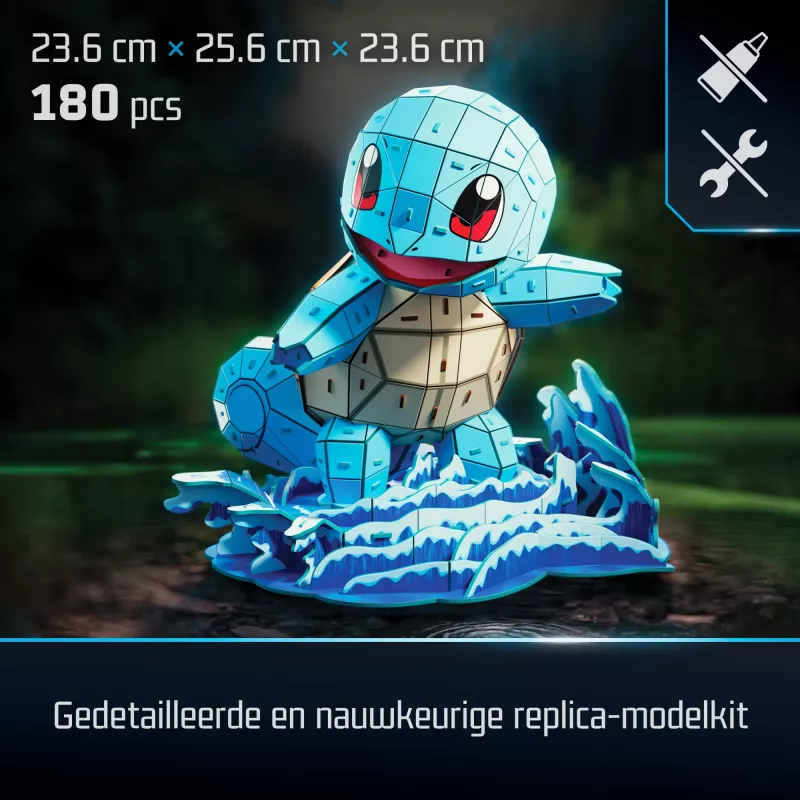 4D Build, Pokémon Squirtle kit de modelismo 3D, figura Pokémon, colección Kanto Primer Compañero, decoración de escritorio, 180 piezas, a partir de 12 años