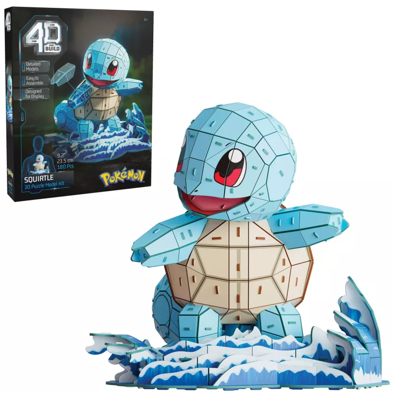 4D Build, Pokémon Squirtle kit de modelismo 3D, figura Pokémon, colección Kanto Primer Compañero, decoración de escritorio, 180 piezas, a partir de 12 años