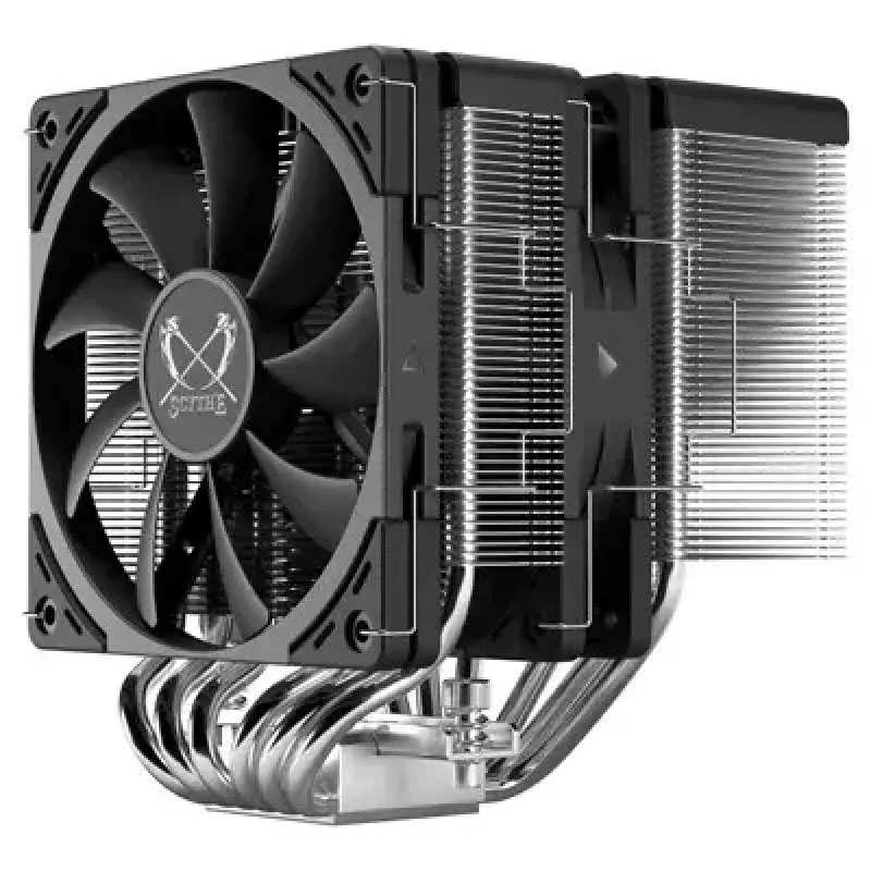 Scythe Fuma 3 SCFM-3000 disipador de aire para CPU, doble torre, 120 mm, 114,89 m³/h, 300-1500 rpm, negro