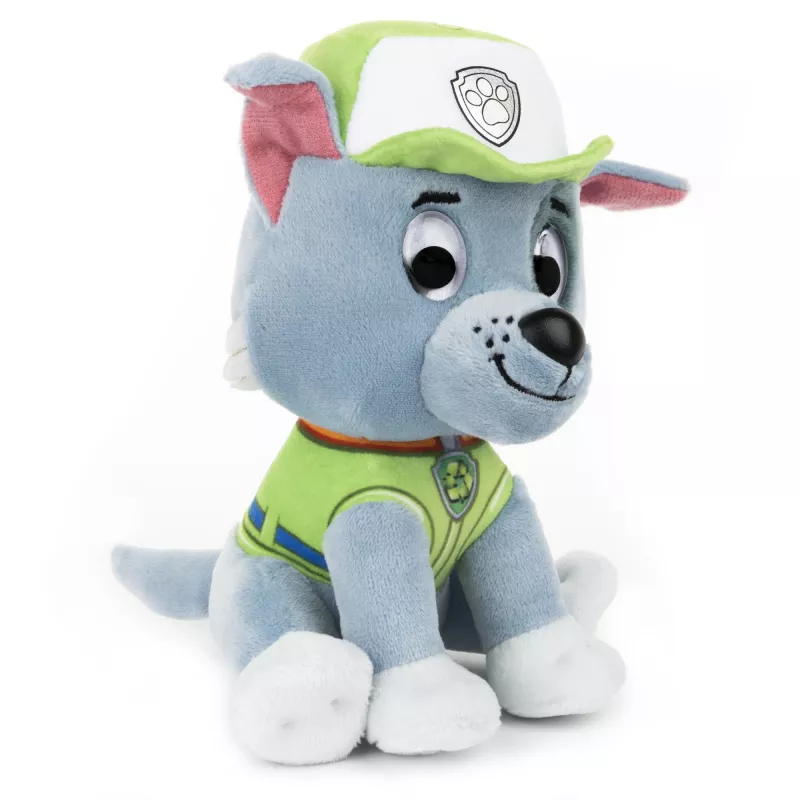 PAW Patrol GUND Rocky peluche oficial con uniforme de reciclaje característico, peluche a partir de 1 año, 15 cm