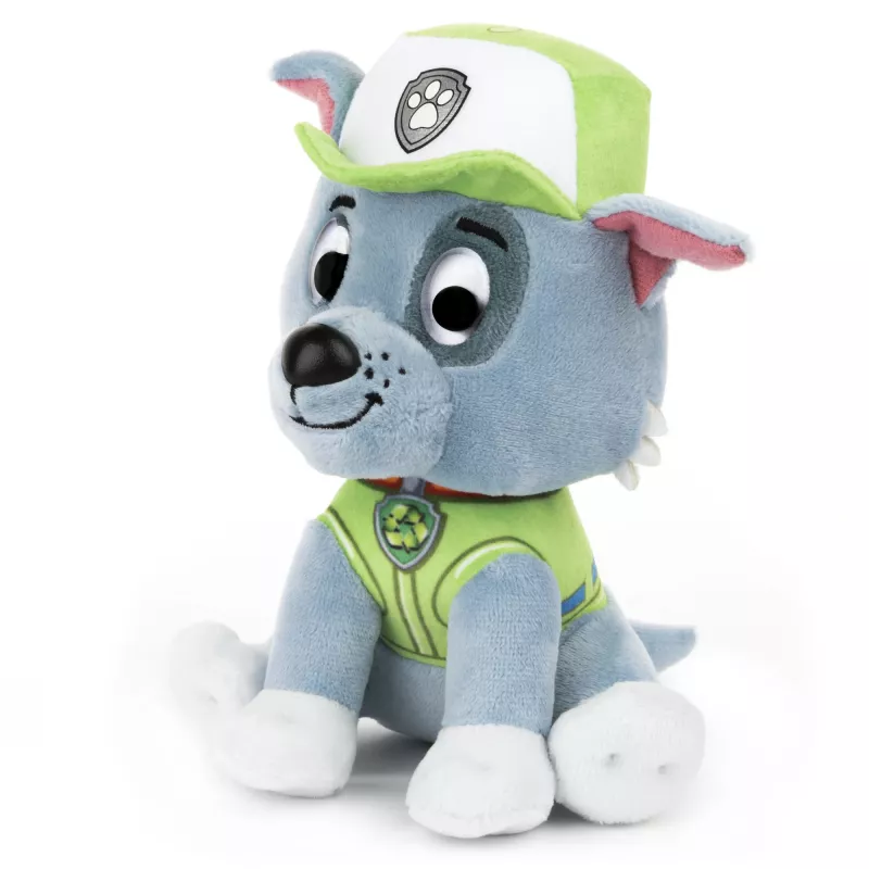 PAW Patrol GUND Rocky peluche oficial con uniforme de reciclaje característico, peluche a partir de 1 año, 15 cm
