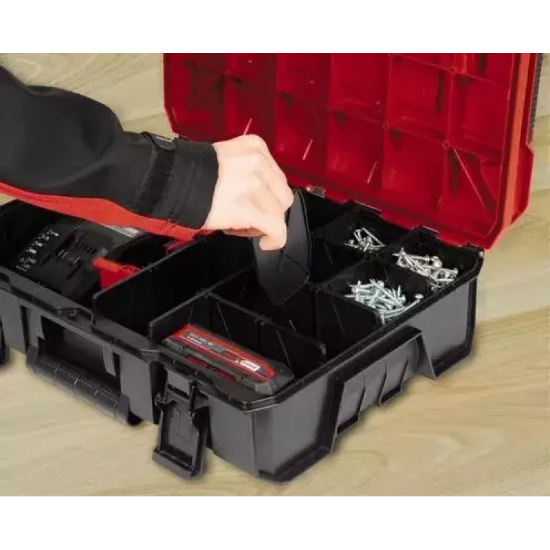 Caja de piezas pequeñas Einhell E-Case S-F polipropileno negro rojo 42x28x9,5 cm