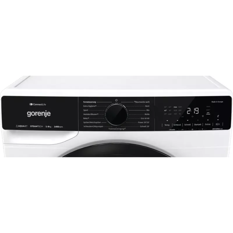 Gorenje WPNA94A1TS lavadora de carga frontal 9 kg, 1400 rpm, ConnectLife Wi-Fi, blanco/negro