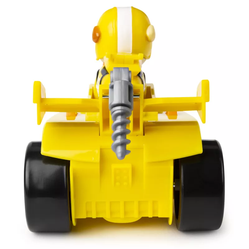 PAW Patrol, Ready, Race, Rescue vehículo Rubble’s Race & Go Deluxe con sonido, para niños a partir de 3 años