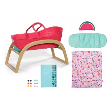 Cuna para muñecas zapf creation BABY born 3-in-1 Pinplay — muebles para muñecas, cuna/cama/bolsa de transporte convertible