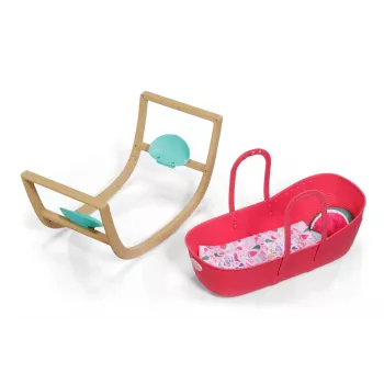Cuna para muñecas zapf creation BABY born 3-in-1 Pinplay — muebles para muñecas, cuna/cama/bolsa de transporte convertible