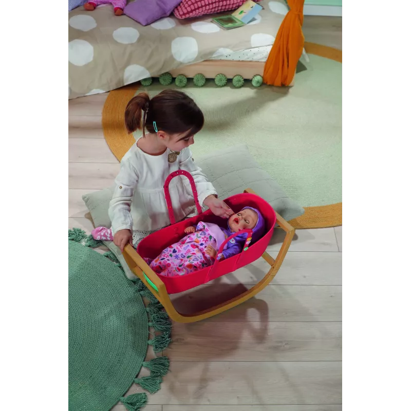 Cuna para muñecas zapf creation BABY born 3-in-1 Pinplay — muebles para muñecas, cuna/cama/bolsa de transporte convertible
