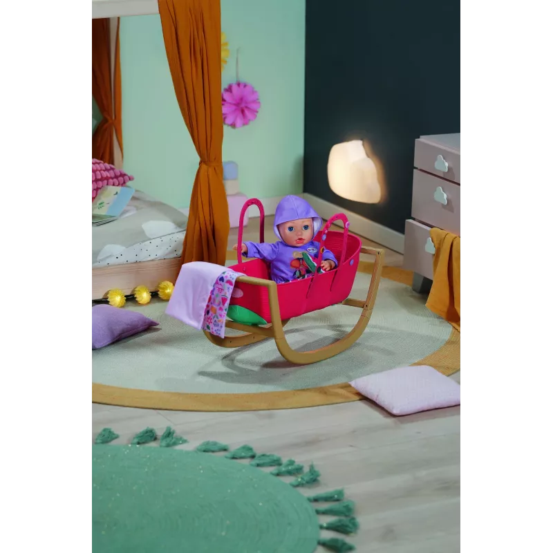 Cuna para muñecas zapf creation BABY born 3-in-1 Pinplay — muebles para muñecas, cuna/cama/bolsa de transporte convertible
