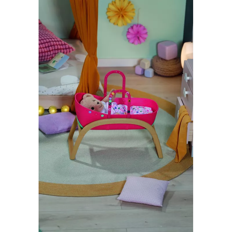 Cuna para muñecas zapf creation BABY born 3-in-1 Pinplay — muebles para muñecas, cuna/cama/bolsa de transporte convertible
