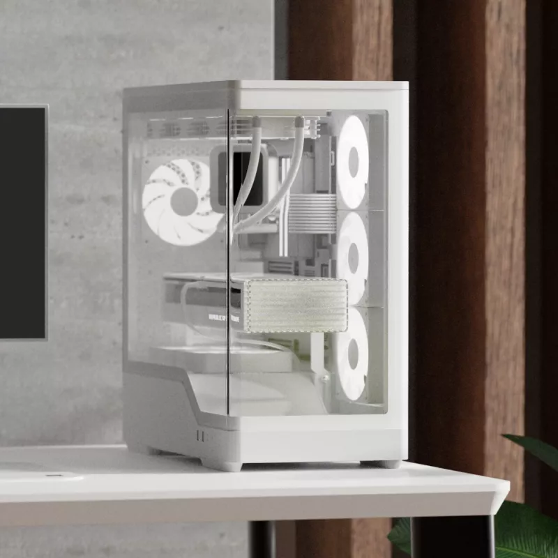 Caja de PC AEROCOOL caja semitorre P500A blanco — caja semitorre ATX, acabado blanco