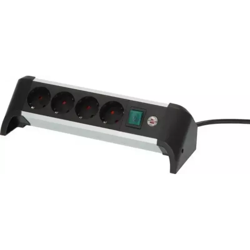Regleta de enchufes Brennenstuhl 1391040400 1,8 m 4 salidas AC interior negro plata