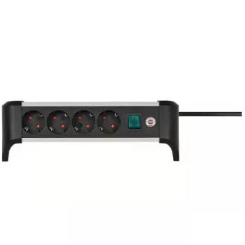 Regleta de enchufes Brennenstuhl 1391040400 1,8 m 4 salidas AC interior negro plata