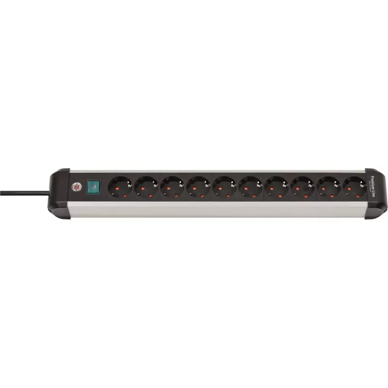 Regleta múltiple Brennenstuhl 1391030000 3 m 10 salidas AC para interior negro plata
