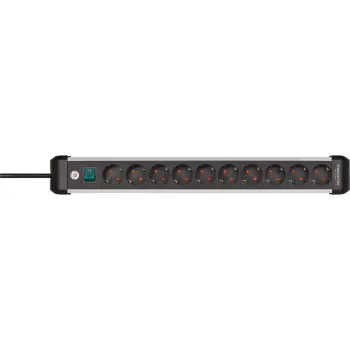 Regleta múltiple Brennenstuhl 1391030000 3 m 10 salidas AC para interior negro plata