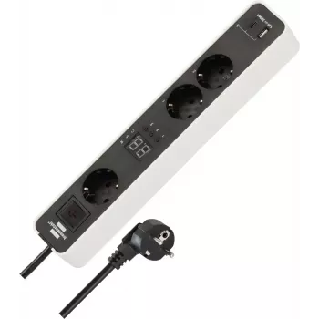 Alargador de corriente Brennenstuhl 1153230026 1,5 m 3 tomas AC para interior negro blanco