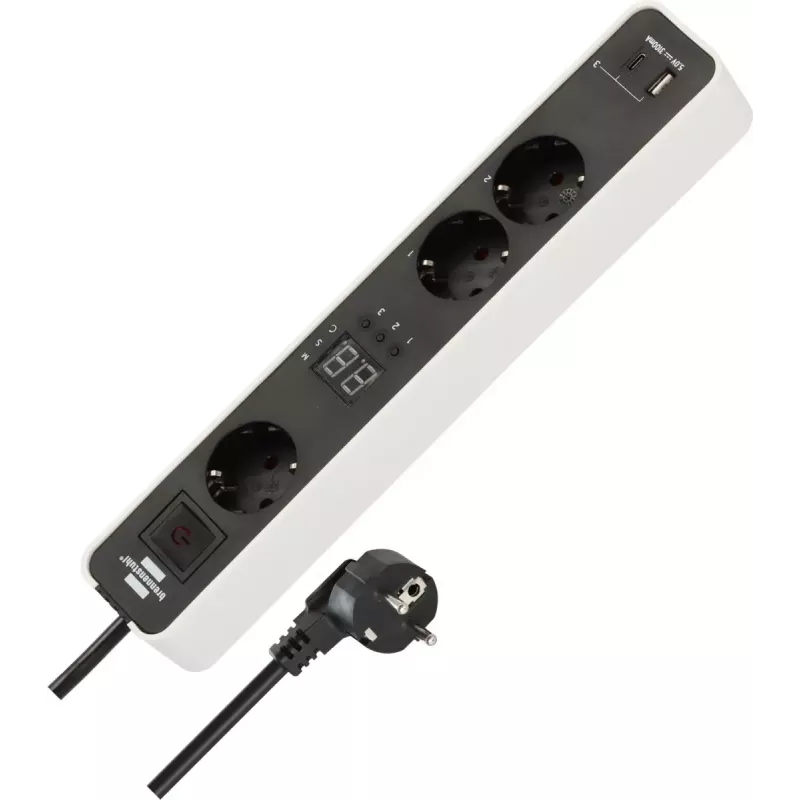 Alargador de corriente Brennenstuhl 1153230026 1,5 m 3 tomas AC para interior negro blanco