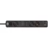 Alargador de corriente Brennenstuhl 1153230026 1,5 m 3 tomas AC para interior negro blanco