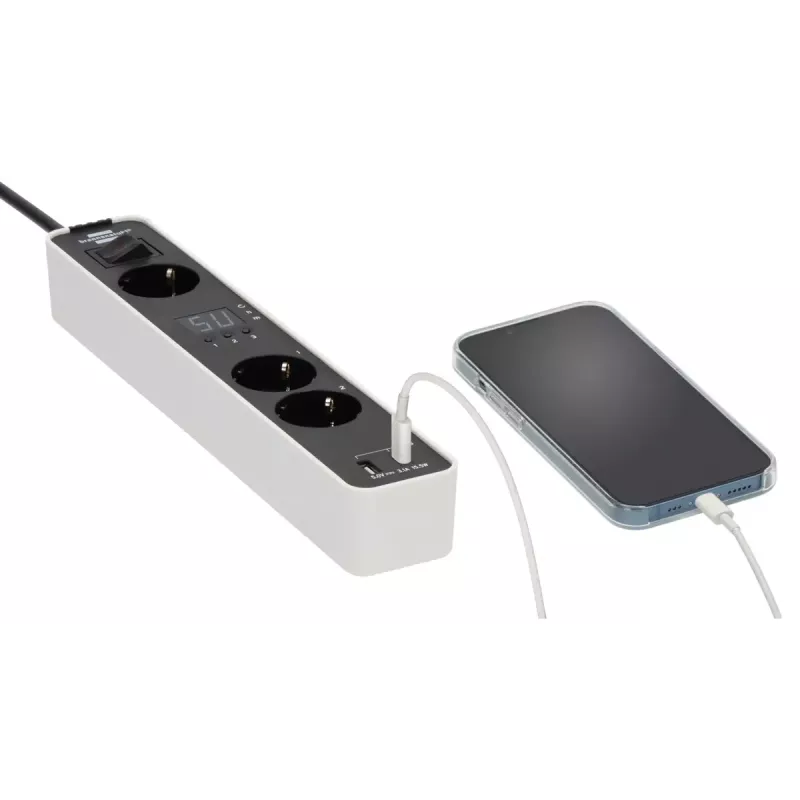 Alargador de corriente Brennenstuhl 1153230026 1,5 m 3 tomas AC para interior negro blanco