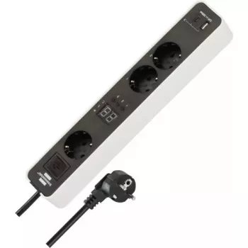 Alargador de corriente Brennenstuhl 1153230026 1,5 m 3 tomas AC para interior negro blanco