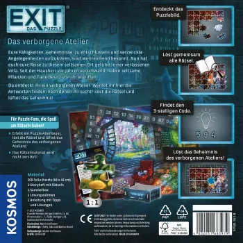 Puzzle Kosmos EXIT – Das Puzzle: Das verborgene Atelier, 500 piezas