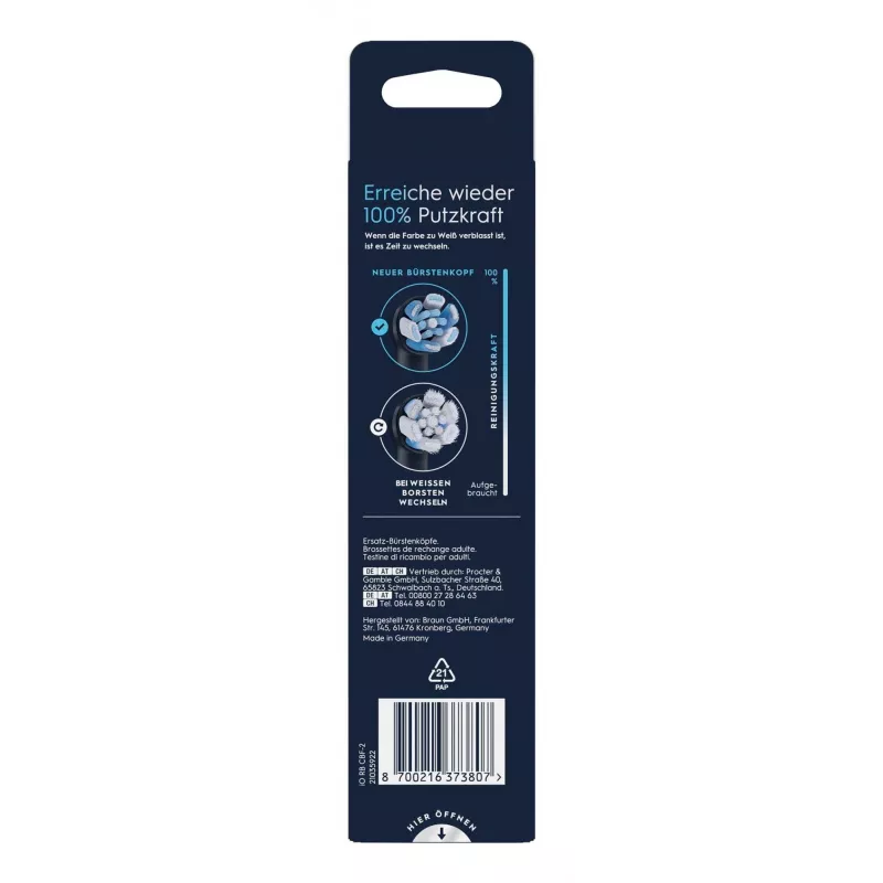 Oral-B iO Ultimate Clean cabezales de cepillo de dientes, 2 uds., negros