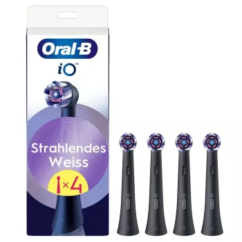 Cabezales de recambio Oral-B iO Radiant White, pack de 4, negro