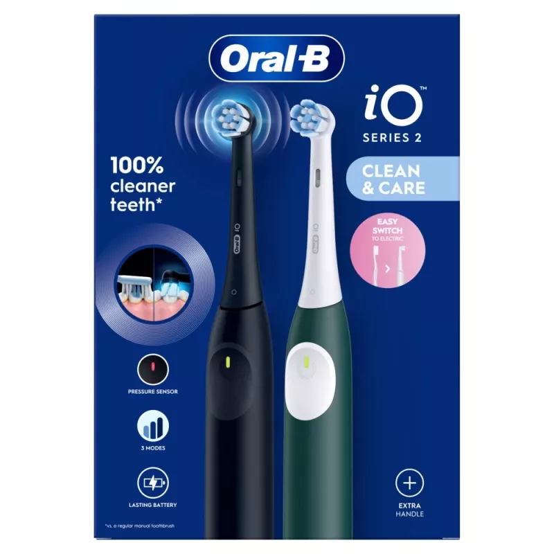 Cepillo de dientes eléctrico BRAUN Oral-B iO Series 2 Duo negro/verde, recargable, modelo 62418