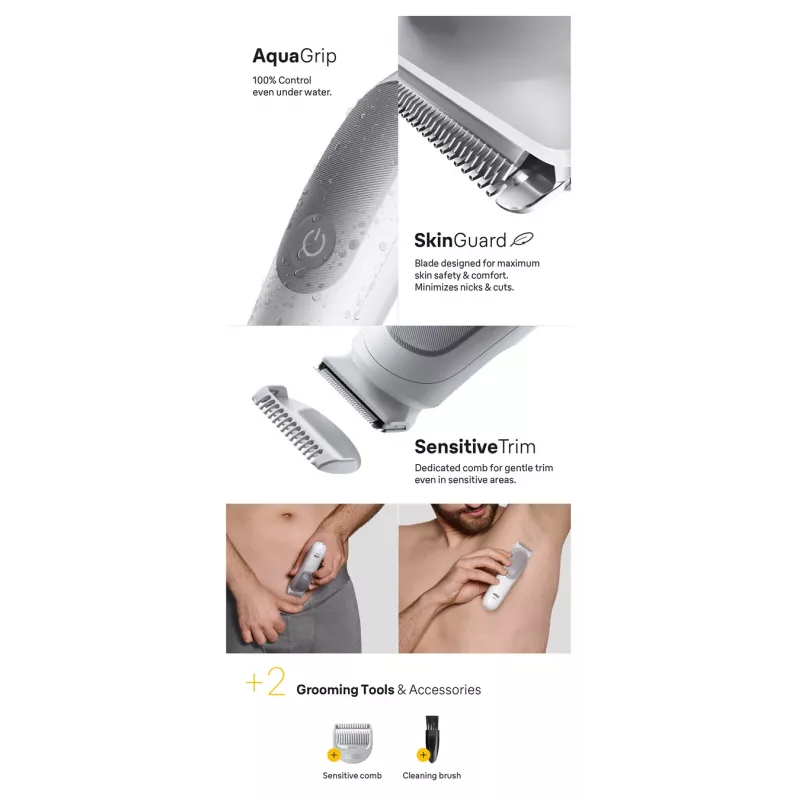 Recortadora de vello corporal BRAUN BG 5500 244787 — recortadora de vello corporal recargable resistente al agua