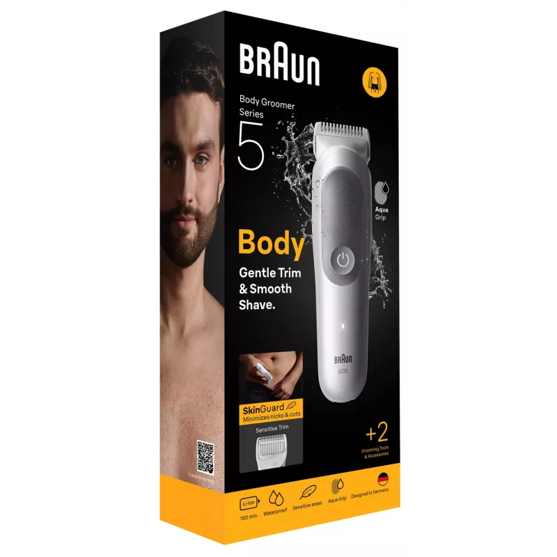 Recortadora de vello corporal BRAUN BG 5500 244787 — recortadora de vello corporal recargable resistente al agua