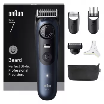Braun BeardTrimmer 7 BT7520 batería 40 2 cm en húmedo y en seco negro, azul