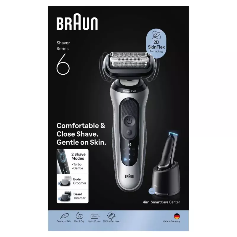 Braun Series 6 62-S7650cc plata - afeitadora de lámina con batería de litio-ion