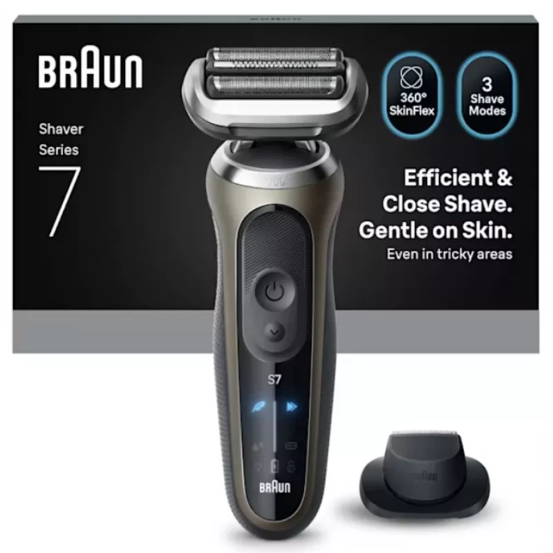 Braun Series 7 72-C1200s afeitadora eléctrica - en húmedo y en seco, negro/bronce, acero inoxidable