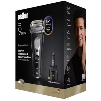 Afeitadora de lámina Braun Series 9 Pro+ 9660CC negro plata acero inoxidable