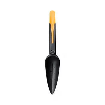 Paleta de jardín Fiskars F1057641 — paleta de mano, negra y marrón