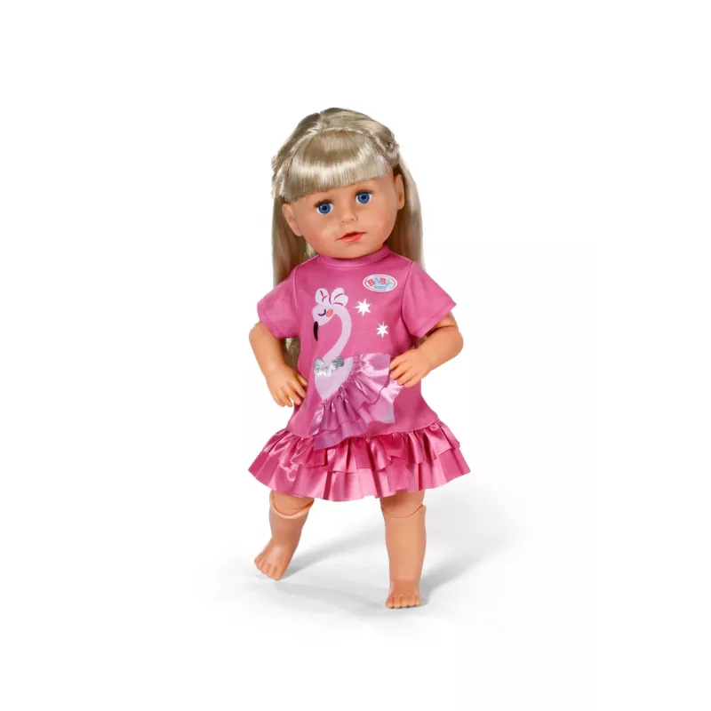 Vestido de muñeca Peterkin BABY born Flamingo para muñecas de 43 cm, plegable, edad 3+