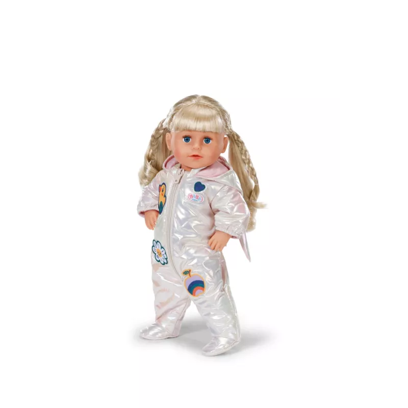 Pijama de muñeca Peterkin BABY born Winteranzug crema para muñecas de 43 cm, plegable, a partir de 3 años