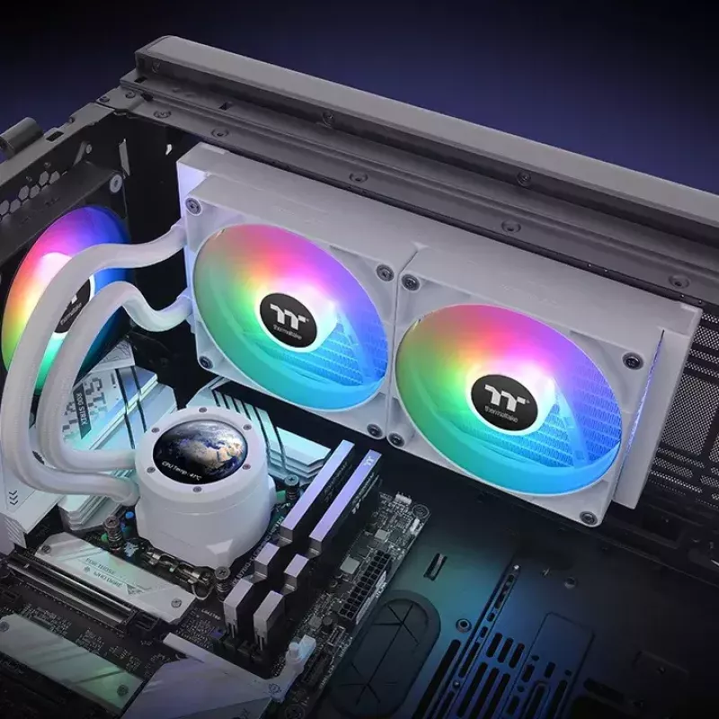 Thermaltake TH280 V2 Ultra ARGB Sync Snow Edition refrigeración líquida todo en uno para CPU, 3,02 mmH2O, blanco