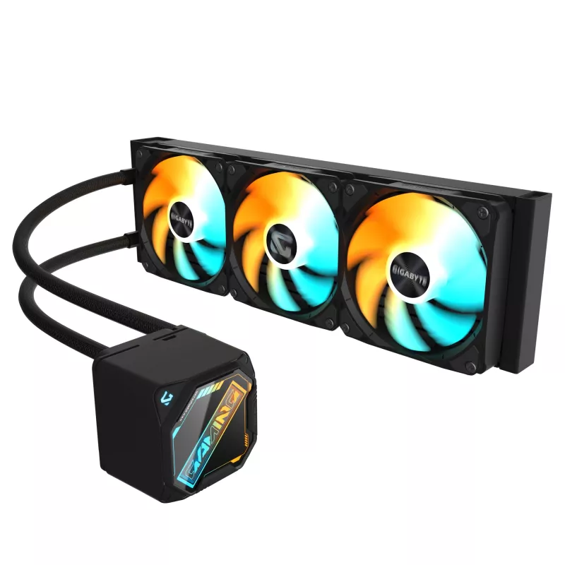 GIGABYTE GAMING 360 refrigeración líquida para CPU – 3 ventiladores ARGB de 120mm, mecanismo de bloqueo deslizante, DAISY-CHAIN, compatible con Intel LGA 1851 y AMD AM5