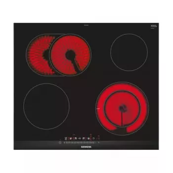 Siemens ET675FNP1E placa de cocina negra, acero inoxidable placa vitrocerámica de encimera 4 zona(s)