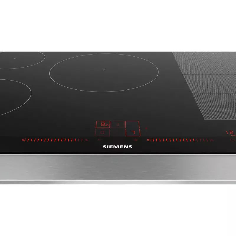 Siemens EX875LVC1E Placa de cocina negra, acero inoxidable integrable de inducción 5 zonas