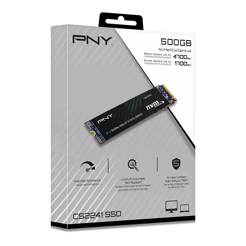 PNY CS2150 2TB Gen5 PCIe NVMe M.2 2280 3D NAND SSD – hasta 10.300/8.600 MBs