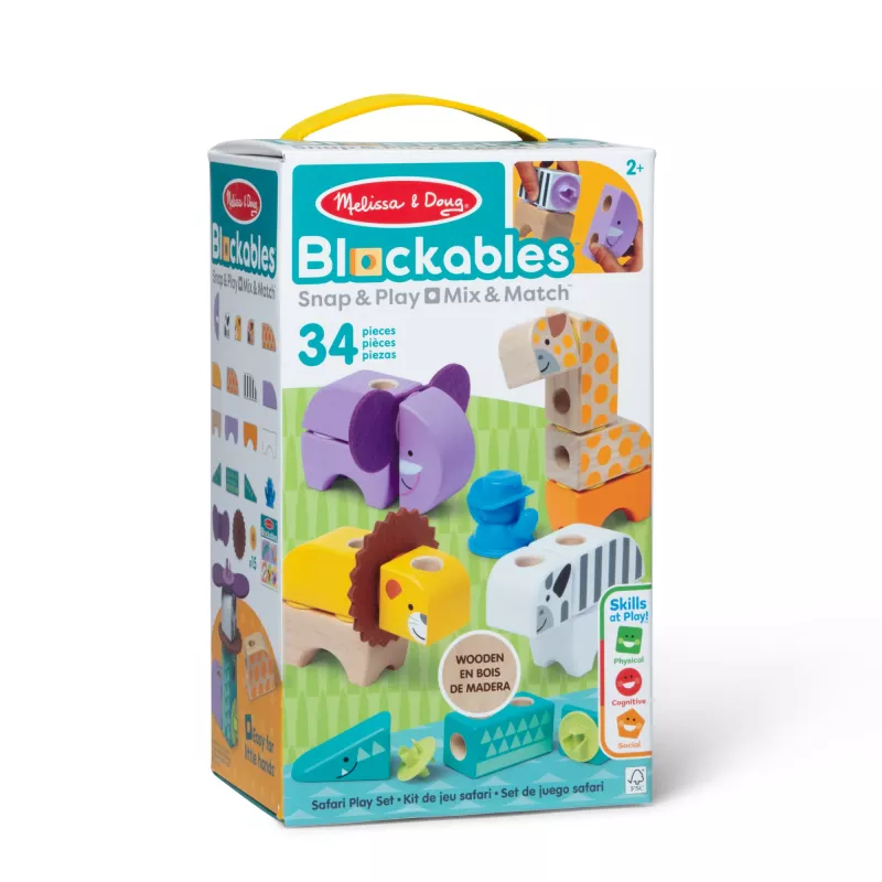 Set de construcción Spin Master Melissa & Doug Blockables Safari set de juego – figuras y bloques apilables