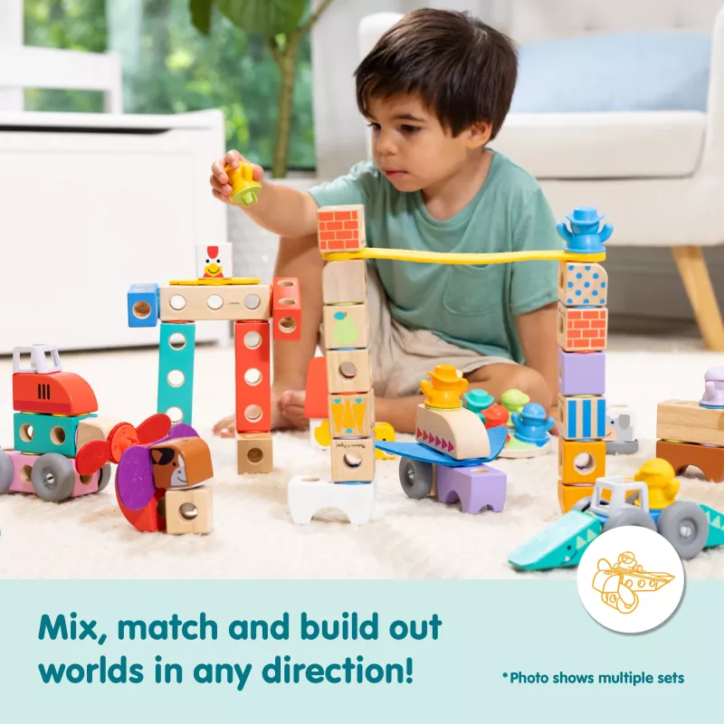 Set de construcción Spin Master Melissa & Doug Blockables Safari set de juego – figuras y bloques apilables